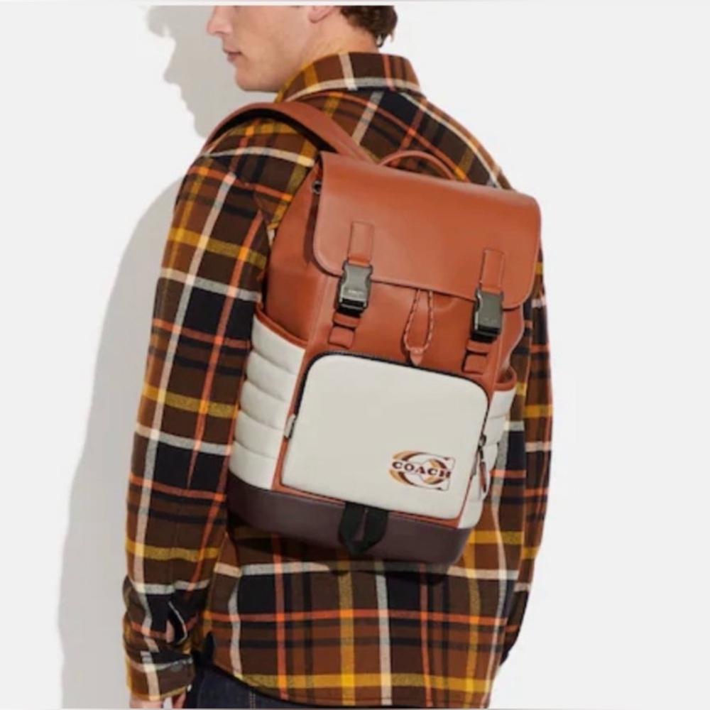 Coach Men's Tan and Gray Backpack